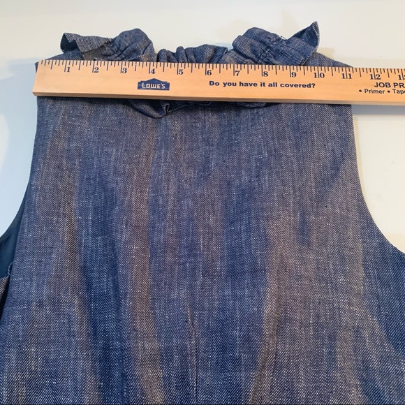 TAYLOR WOMENS 100% Linen DRESS SIZE PETITE 6 BLue SLEEVELESS ZIP A-LINED DRESS. - Picture 9 of 12